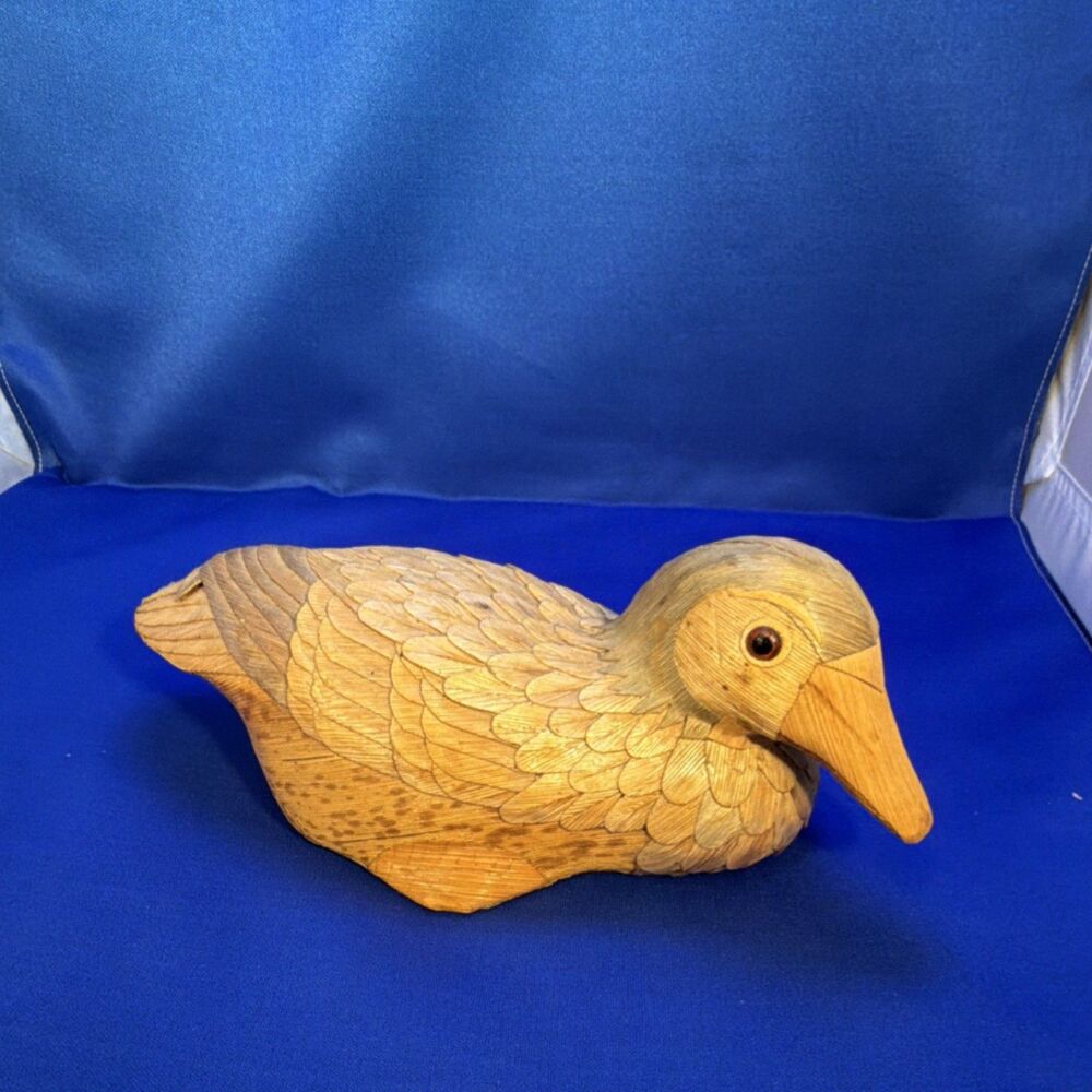 Vintage Handcrafted Corn Husk Duck Decoy